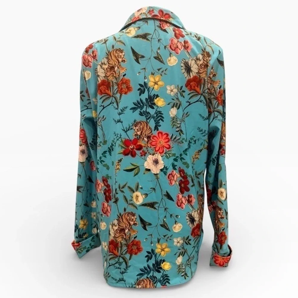 BlackMilk Tropical Tiger Button Down Shirt Womens Career Streetwear Large - Picture 5 of 11